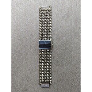 Vintage D&G Dolce & Gabbana Watch Silver And Grey Stainless Steel Bracelet